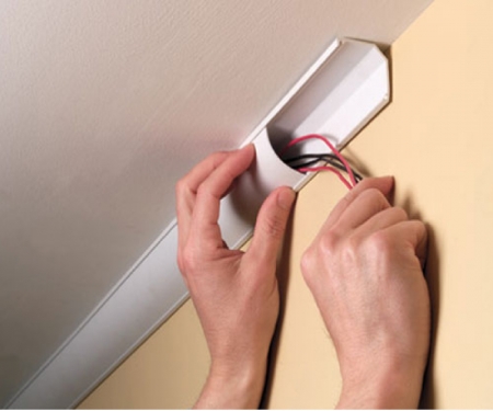 black abs cord cover wall