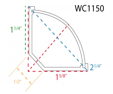 Corner duct WC1150 drawing