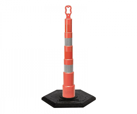Cortina Grip n Go orange traffic channelizer cone with 4 reflective 4 inch collar, high intensity diamond grade 16 lb hexagon base, and 42 inch height