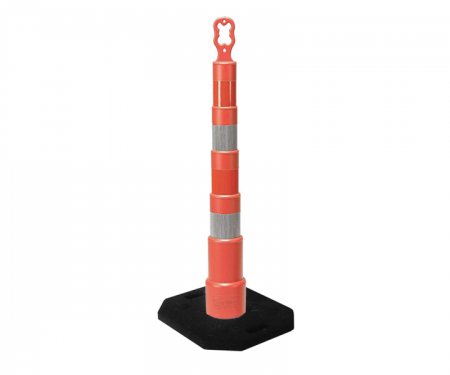 Cortina Grip n Go orange traffic channelizer cone with 4 reflective 4 inch collar, high intensity diamond grade 30 lb rectangle base, and 42 inch height
