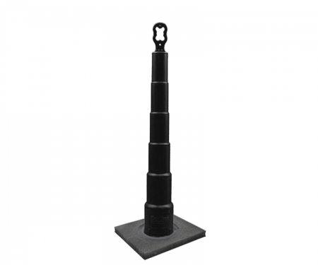 Cortina Grip n Go black traffic channelizer cone with no collar, 10 lb square base, and 42 inch height