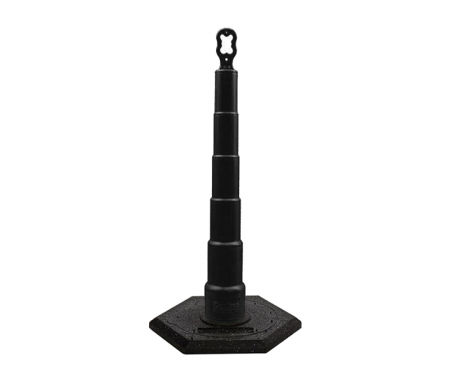 Cortina Grip n Go black traffic channelizer cone with no collar, 16 lb hexagon base, and 42 inch height