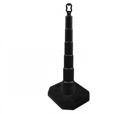 Cortina Grip n Go black traffic channelizer cone with no collar, 30 lb rectangle base, and 42 inch height