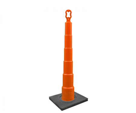Cortina Grip n Go orange traffic channelizer cone with no collars, 10 lb square base, and 42 inch height