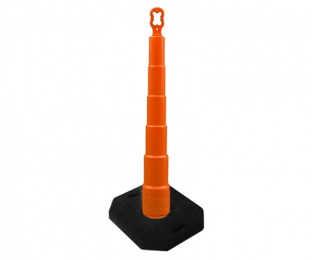 Cortina Grip n Go orange traffic channelizer cone with no collars, 30 lb rectangle base, and 42 inch height