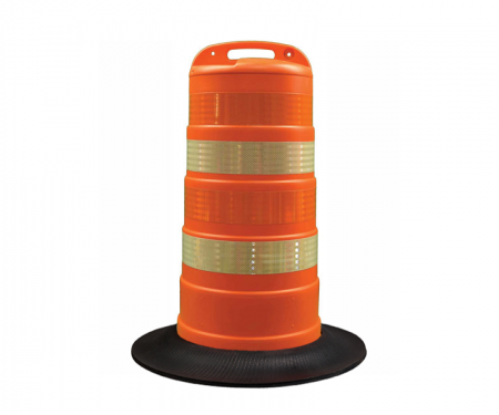 Orange High intensity grade traffic channelizer barrel drum with 4