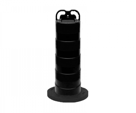 Cortina black trail guide traffic channelizer barrel drum slim with no collar with 20 lb recycled rubber base