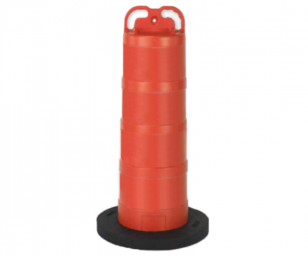 Cortina orange trail guide traffic channelizer barrel drum slim with no collar and 20lb recycled rubber base