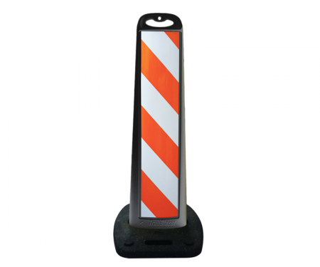 Trailblazer vertical traffic panel sign,Orange/white stripes,40