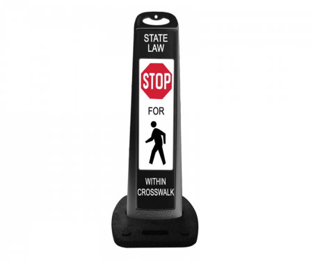Trailblazer vertical traffic panel sign,Pedestrian crossing, black/black