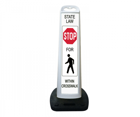 Trailblazer vertical traffic panel sign,Pedistrian Crossing, Black/White/White