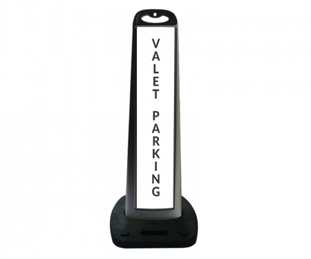 Trailblazer vertical traffic panel sign,Valet, Black/White/Black