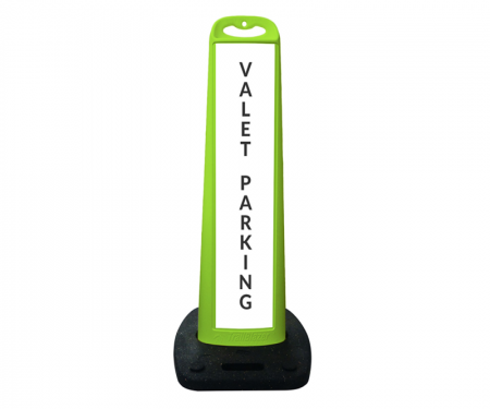 Trailblazer vertical traffic panel sign,Valet, Black/White/Lime Green