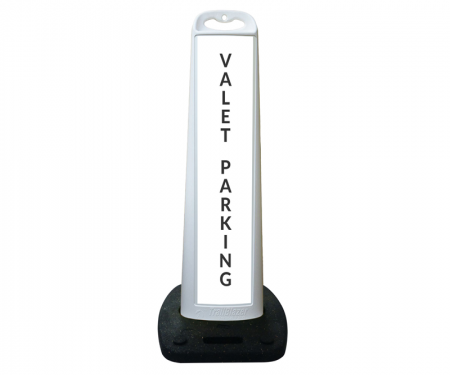 Trailblazer vertical traffic panel sign,Valet, Black/White/White