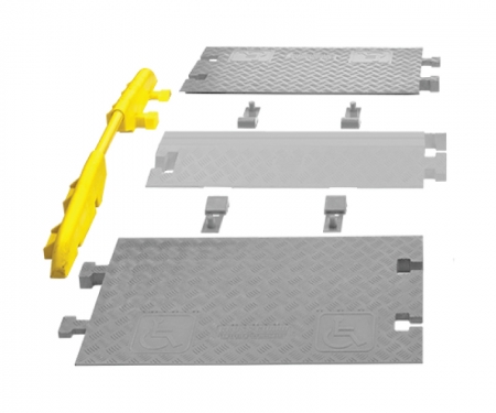 diagram of linebacker cable protector ada kit, rails highlighted in yellow