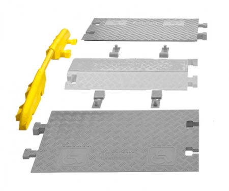 diagram of linebacker cable protector ada kit, rails highlighted in yellow
