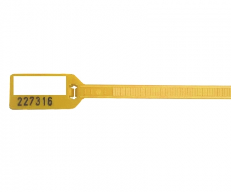 6 inch long yellow write on serialized flag cable ties 6 inch long yellow write on serialized flag cable ties