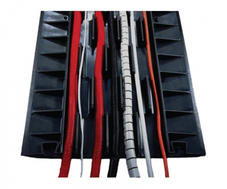 DC999-7 Cable protector covering cables showing female connectors