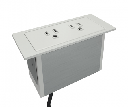 White dean in surface power grommet with 2 a/c power and 72