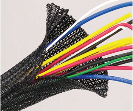 F6 Wrap-around braided sleeving in use