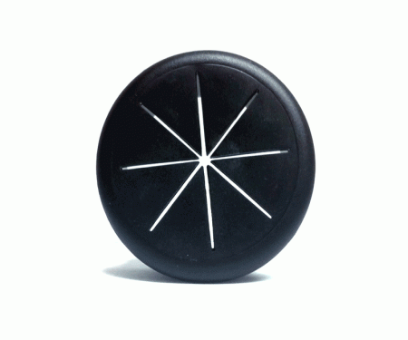 Rotating view of flexible desk grommet