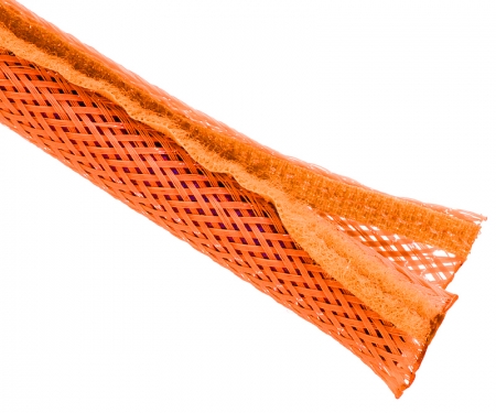 Flex wrap expandable braided sleeving, orange