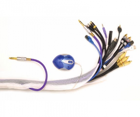 Flex wrap expandable braided sleeving, in use