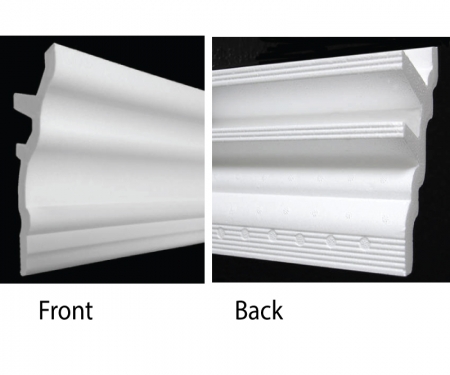 foam crown molding front and back diagram