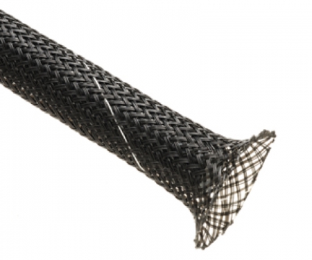 Halar braided sleeving, Black/white