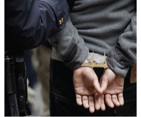 Double loop restraint ties used as handcuffs Double loop restraint ties used as handcuffs