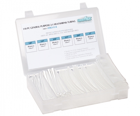 2:1 Heat shrink kit, clear, multi sizes