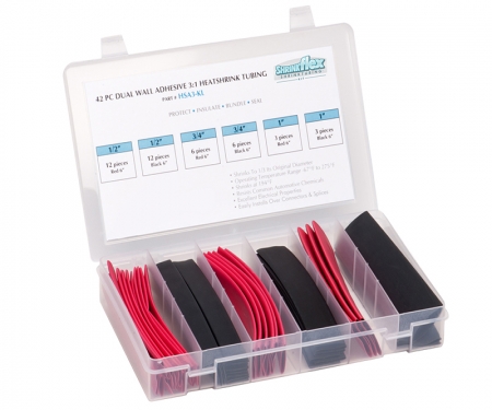 3:1 Dual wall heat shrink kit, Multi-size and colors