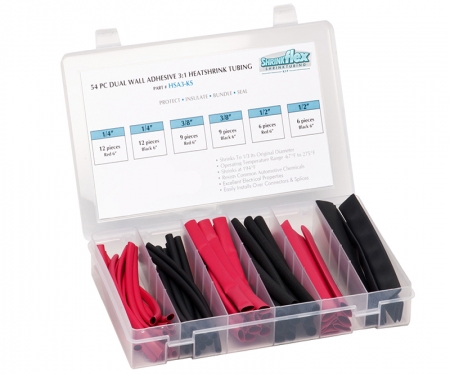3:1 Dual wall heat shrink tubing kit, small sizes