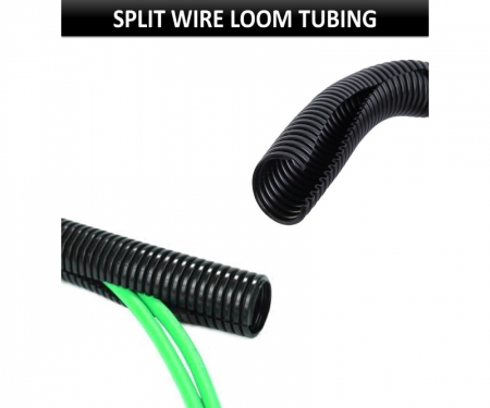 Kable Kontrol® Convoluted Black Split Wire Loom Tubing - 1/4 to 3
