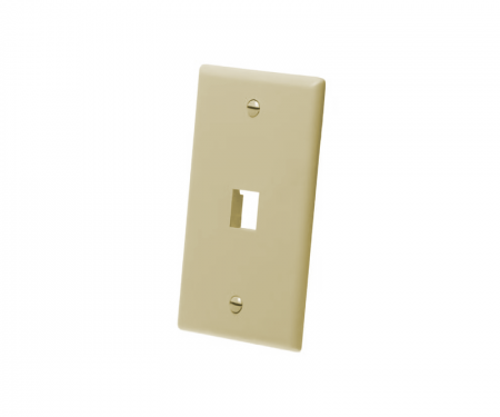 1-Port Keystone Wall Plate, Almond 1-Port Keystone Wall Plate, Almond