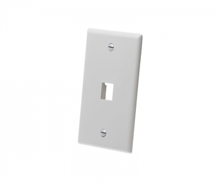 1-Port Keystone Wall Plate, white 1-Port Keystone Wall Plate, white