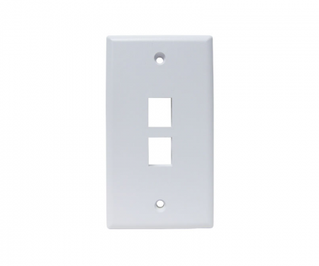 2-Port Keystone Wall Plate, white 2-Port Keystone Wall Plate, white