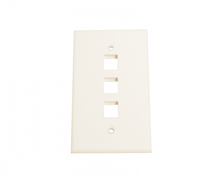 3-Port Keystone Wall Plate, ivory 3-Port Keystone Wall Plate, ivory