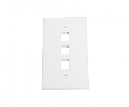 3 Keystone port wall plate in white 3 Keystone port wall plate in white