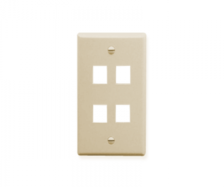 4 Keystone port wall plate in ivory 4 Keystone port wall plate in ivory