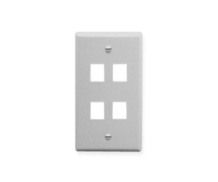 4 Keystone port wall plate in white 4 Keystone port wall plate in white