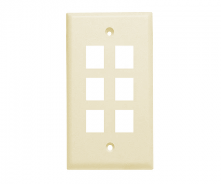 Keystone almond 6 port wall plate Keystone almond 6 port wall plate