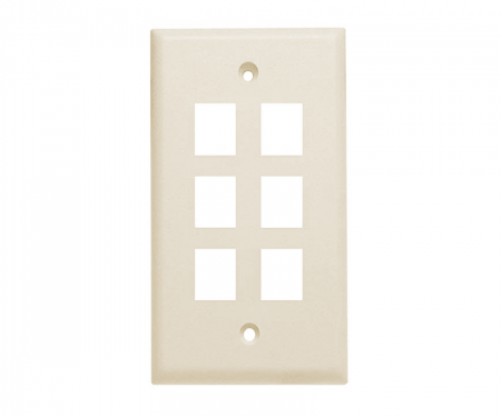 Keystone wall plate 6 port in ivory Keystone wall plate 6 port in ivory