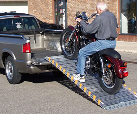 vehicle ramp being used 