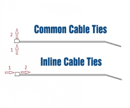 Comparison of low profile and regular nylon ties