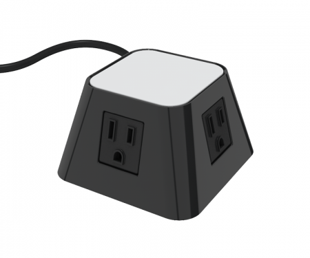 Black mold with white top Moire top power and data grommet with 4 a/c power and 72