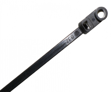 Black mounted head cable, zip tie