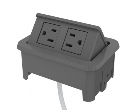 Storm nacre 2-port open power and data grommet with 2 ac power and 72