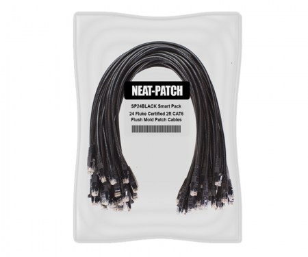 Neat Patch 24 x 2' Black Patch Cables