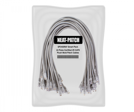 Neat Patch 24 x 2' Patch Cables, Gray